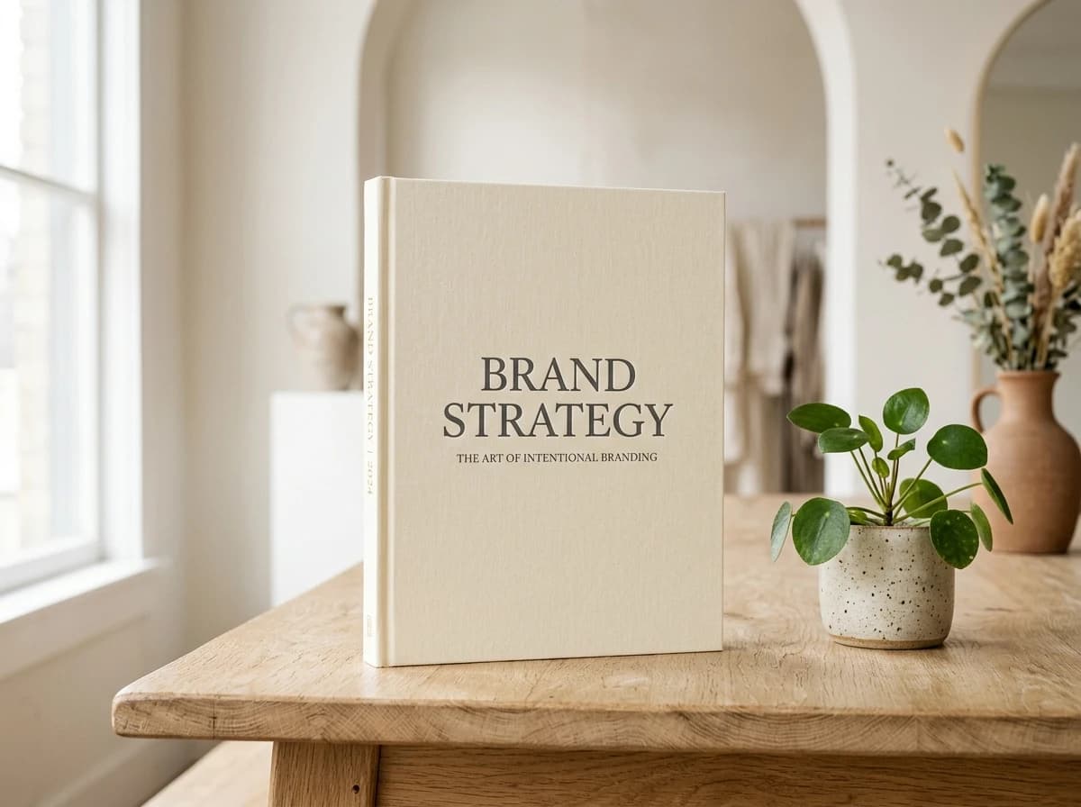 Brand strategy presentation book mockup